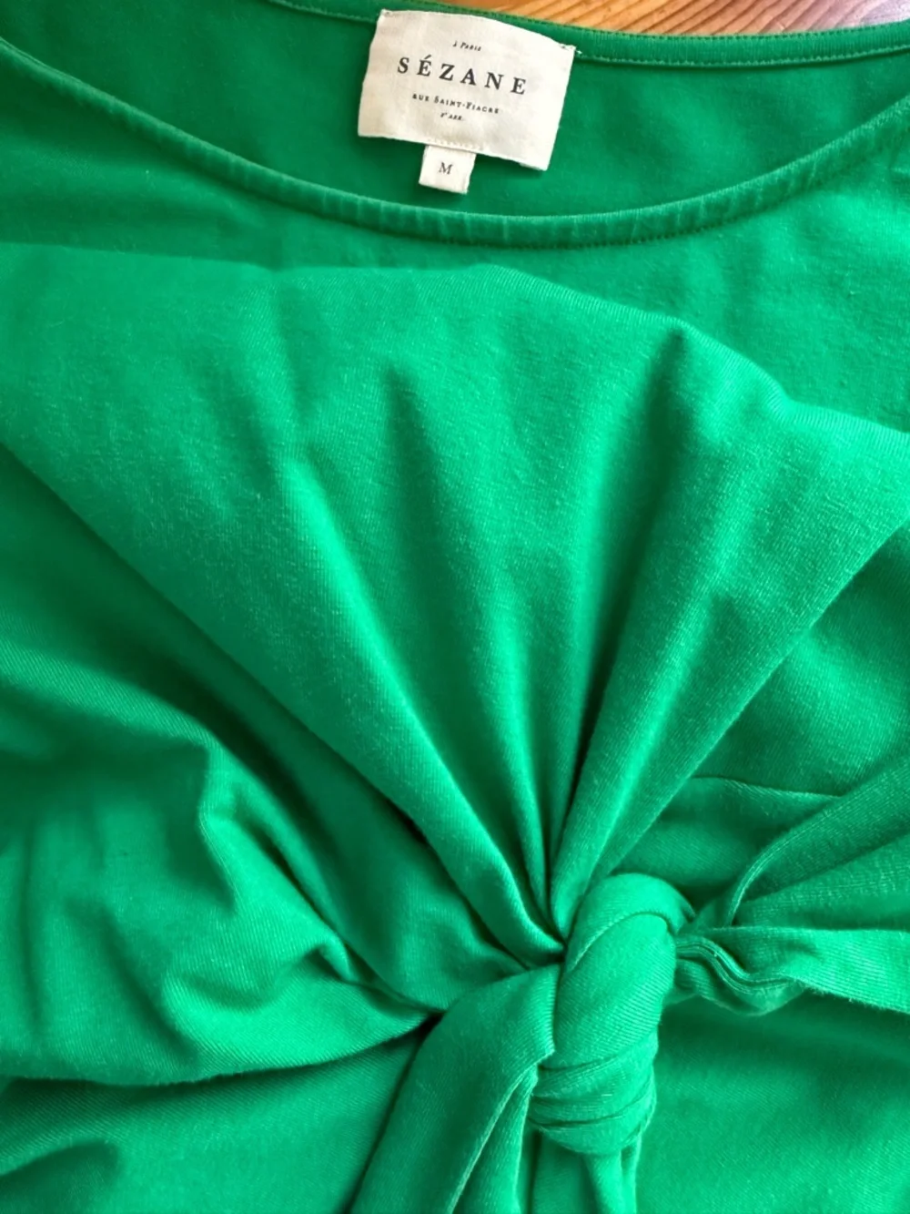 Sezane Emerald Green Pippa knotfront Dress M - Picture 7 of 7